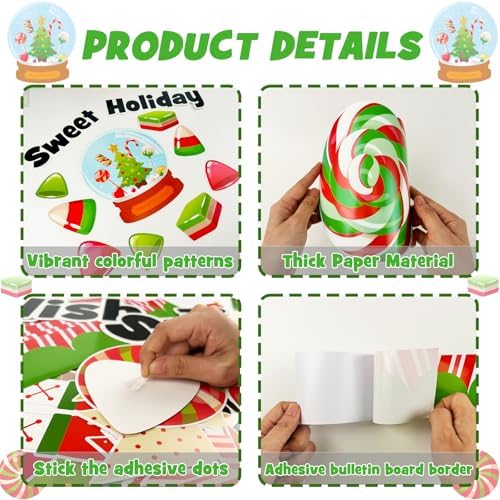 Glicholi Christmas Peppermint Bulletin Board Set