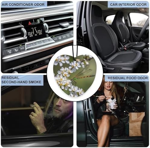 Dragonflies on Flowers Car Air Freshener 3-Pack Black Style