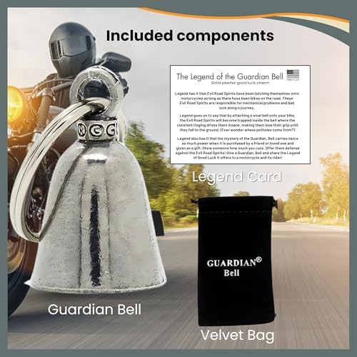 Guardian Bell USA Flag Keychain for Motorcycle