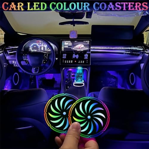 2Pcs LED Coaster Lights with 7 Color Variations