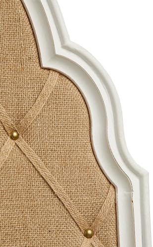SOFE Arched Bulletin Board 36x24 Inches White Linen Frame