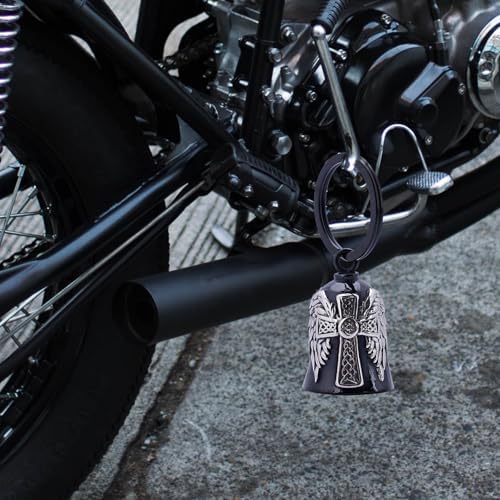 Motorcycle Bells for Men - Stainless Steel with Celtic Cross Design
