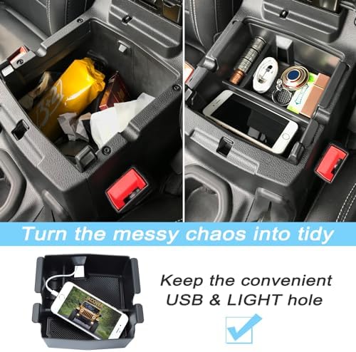 3PCS Center Console Organizer Tray for Wrangler and Gladiator 2018-2024