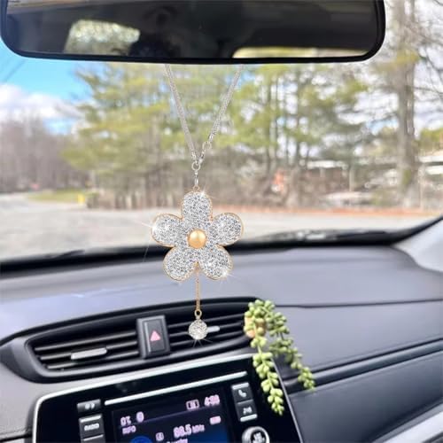 BESULEN Bling Daisy Flower Car Hanging Decor