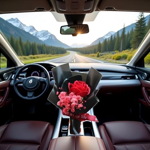 Tustao Red Mini Dried Flower Bouquet for Car Air Vent Clips