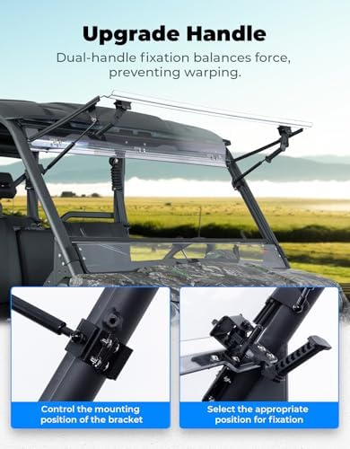 KEMIMOTO Flip Front Windshield for CFMOTO Uforce 1000 1000 XL