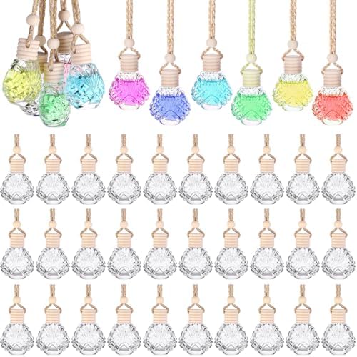 60 Pcs Hanging Car Air Freshener Diffuser Bottle Set