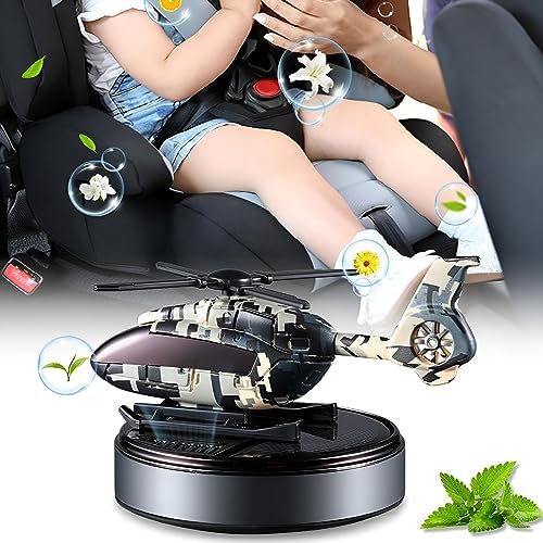 Solar Powered Helicopter Car Air Freshener Green