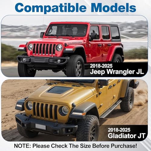Magnetic Keyhole Covers for Jeep Wrangler JL 2018-2025 Black