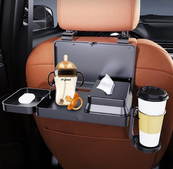 3-in-1 Car Headrest Backseat Organizer with Cup Holders and Hooks