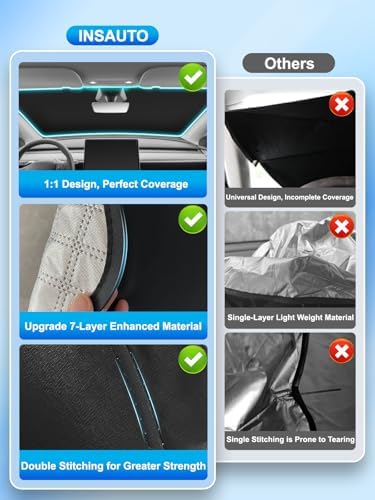 INSAUTO Windshield Sun Shade for 2022-2025 Nissan Pathfinder