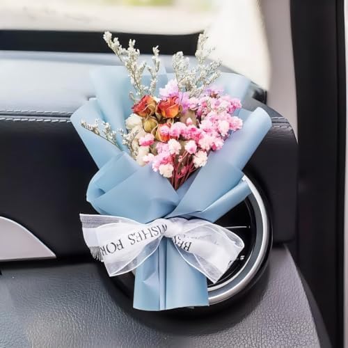 Cute Flower Bouquet Car Air Freshener with Clip and Adhesive