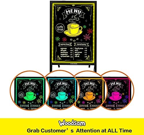 Woodsam Standing LED Board Sign with Neon Chalk Marker