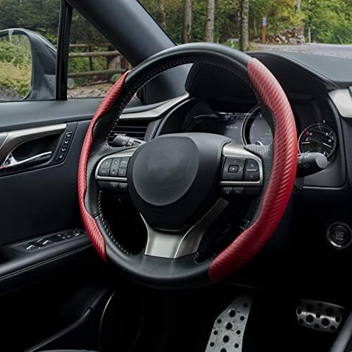 Amiss Carbon Fiber Steering Wheel Protector Red