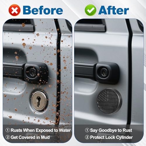 Magnetic Keyhole Covers for Jeep Wrangler JL 2018-2025 Black