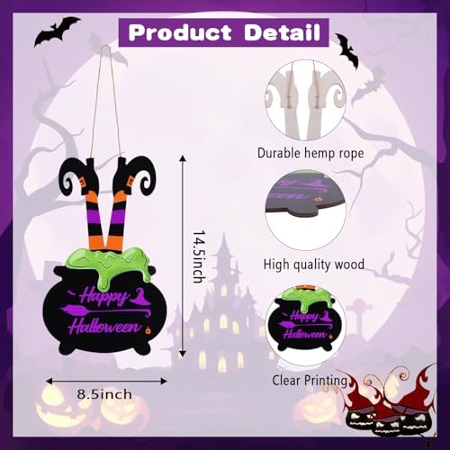 Halloween Witch Legs Welcome Door Sign Decor
