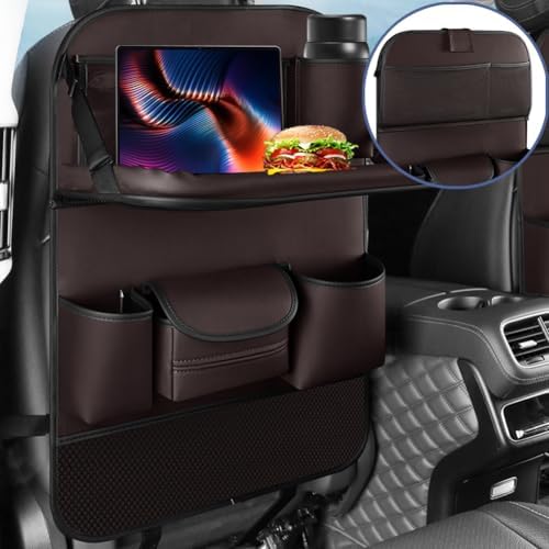 1PCS Car Backseat Organizer with Foldable Table Tray and Kick Mat