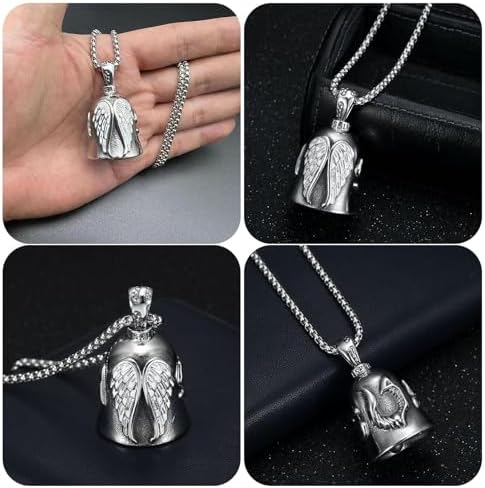 4Pcs Guardians Angel Motorcycle Bells with Stainless Steel Hanger