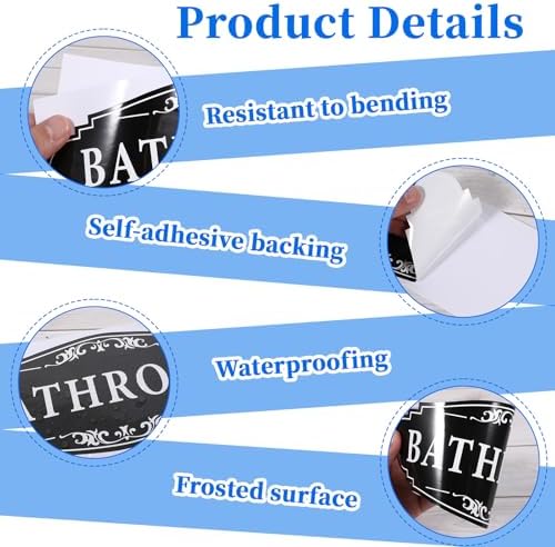 Bathroom Signs Decor 925 X 37 Inch Waterproof Wall Stickers