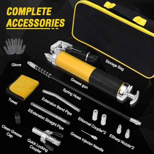 GETLMUL Grease Gun Kit 7000 PSI Heavy Duty