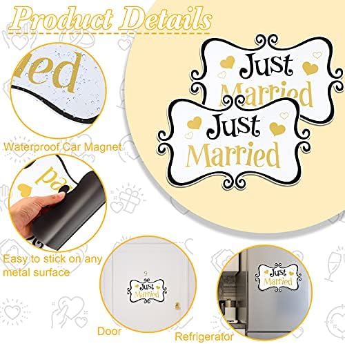 Flutesan 2 Pcs Just Married Car Magnets