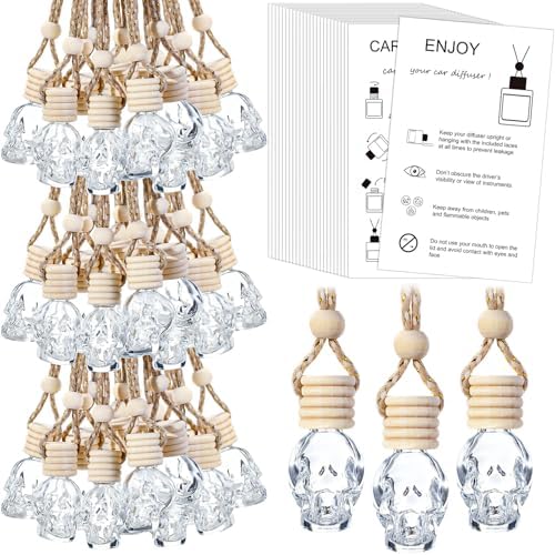 100 pcs Empty Car Diffuser Bottles with Hanging Lanyard and Instruction Cards