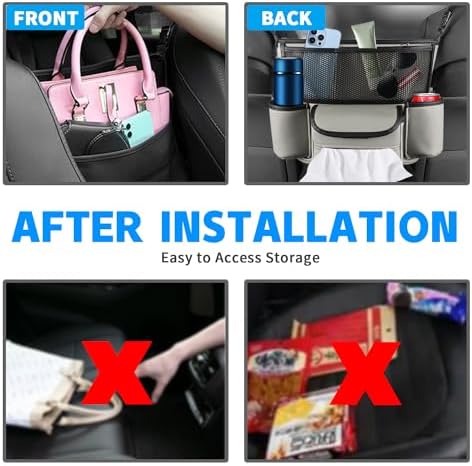 QBUC Car Seat Handbag Holder with Tissue Cup Storage