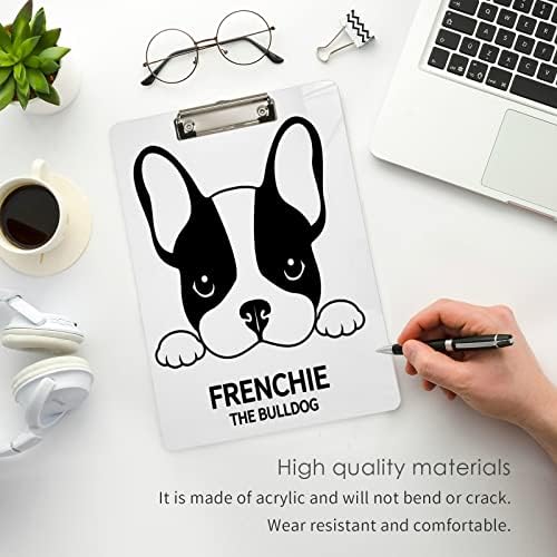 Eionryn Cute French Bulldog Clipboard Silver A4 Size