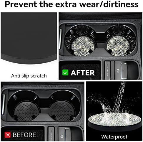 SINGARO Bling Cup Holder Coasters for Car 2PCS