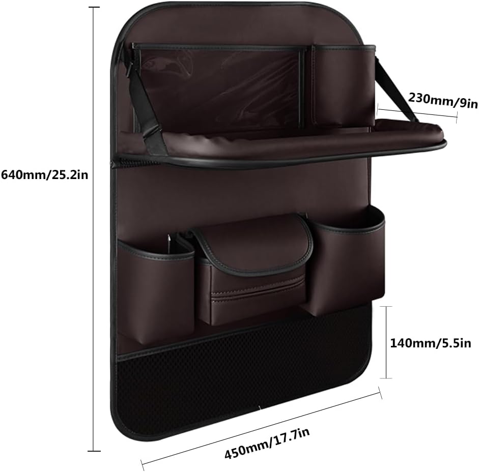 1PCS Car Backseat Organizer with Foldable Table Tray and Kick Mat