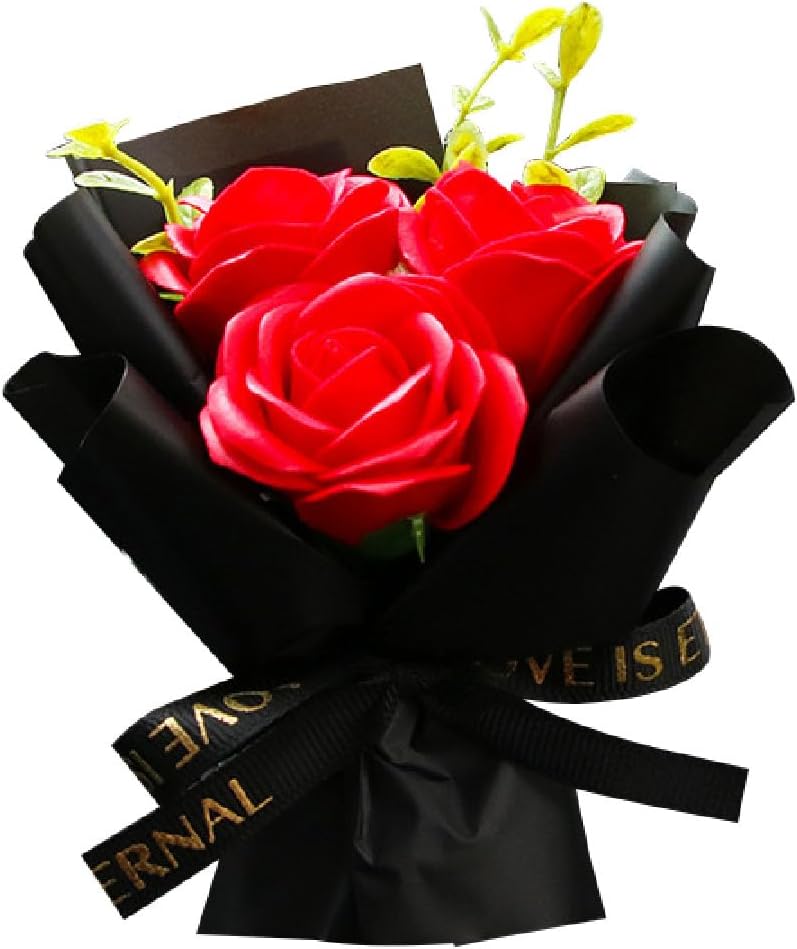 Red Mini Bouquet Car Air Vent Clip with Dried Rose Fragrance Diffuser