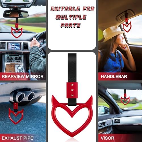 4 Piece Heart Handle Keychains for Car Safety