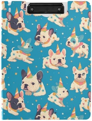 SHJI Funny French Bulldog Unicorn Clipboard Folder A4