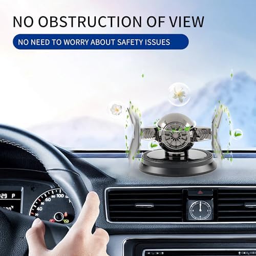 Solar-Powered Car Air Freshener with Rotating Aromatherapy