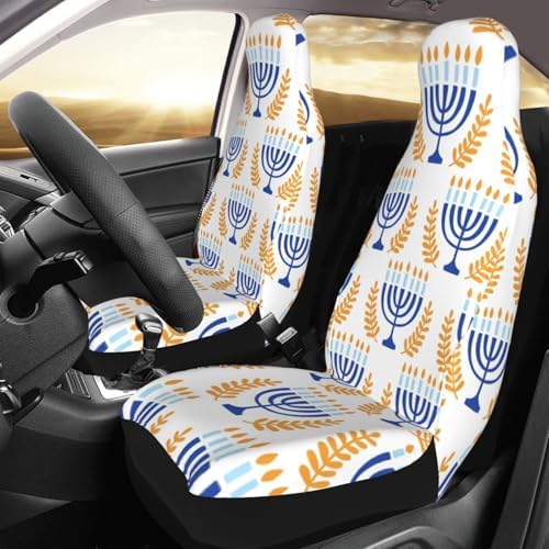 Hanukkah Menorah Car Seat Covers Set of 2 Universal Fit