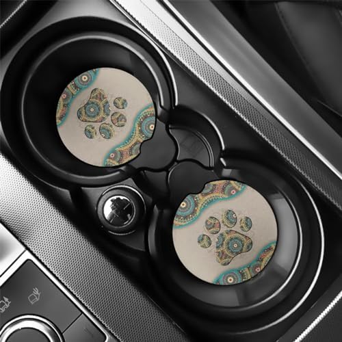 Boho Dog Paw Non-Slip Car Coaster Mat - 28 Inch