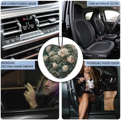 Roses Print Car Air Freshener 5 Pack Fragrance Hanging Sheets