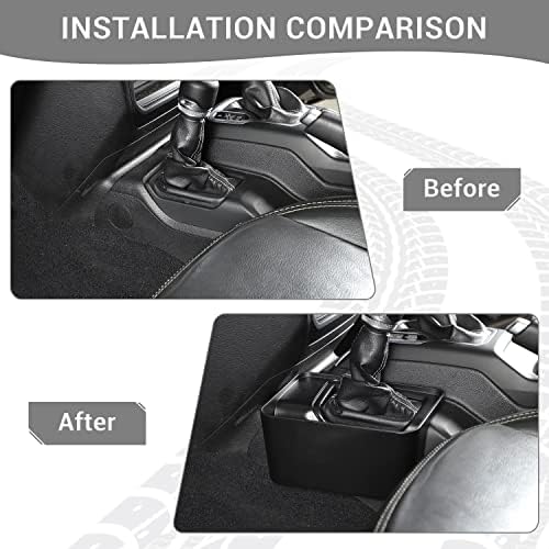 PDKLIN Jeep JL Gear Shift Organizer Tray Bin Black