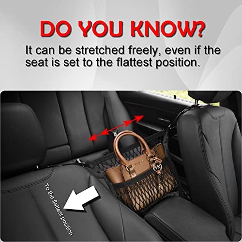 AMEIQ 3 Layer Car Seat Organizer with Pet Barrier and Purse Holder