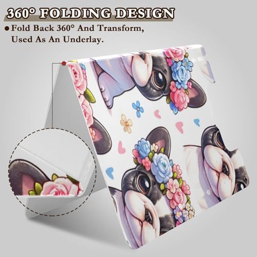 Kawaii French Bulldog Flower Folding Clipboard A4 Size