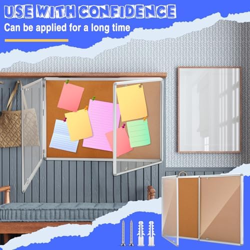 2 Pack Lockable Enclosed Bulletin Board 48x36 Inches