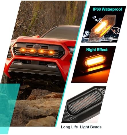 NEOXIST 2024 2025 Toyota Tacoma Raptor Grill LED Light Bar Amber