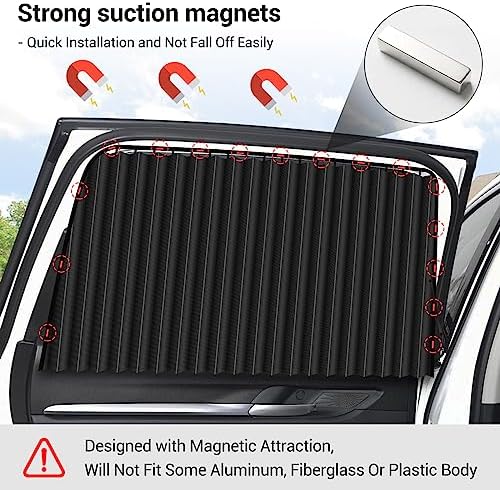 ZATOOTO 4 PCS Side Window Sun Shade Black Privacy Cover