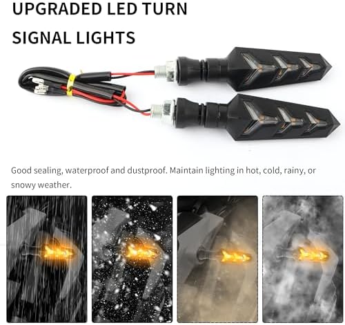 4PCS Motorcycle Turn Signal Kit with Amber LED Lights