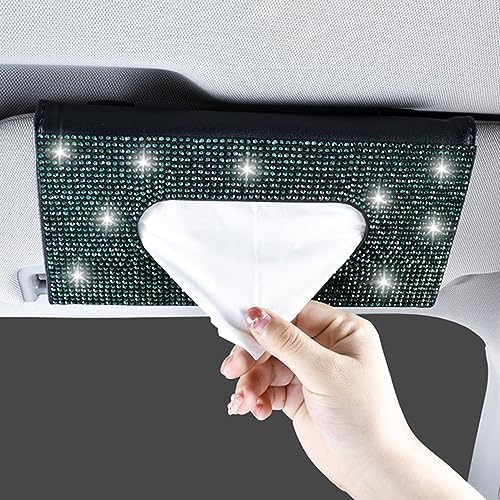 Bling Bling Rhinestone Diamond Car Visor Tissue Holder