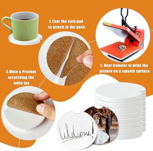 BOMSI Ceramic Car Sublimation Blanks Cup Holder 24 Pcs