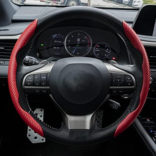 Amiss Carbon Fiber Steering Wheel Protector Red