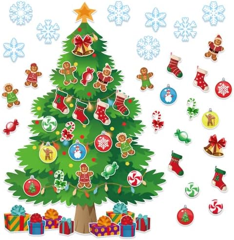 3ft Christmas Tree Bulletin Board Set with Cutouts and Glue Dots