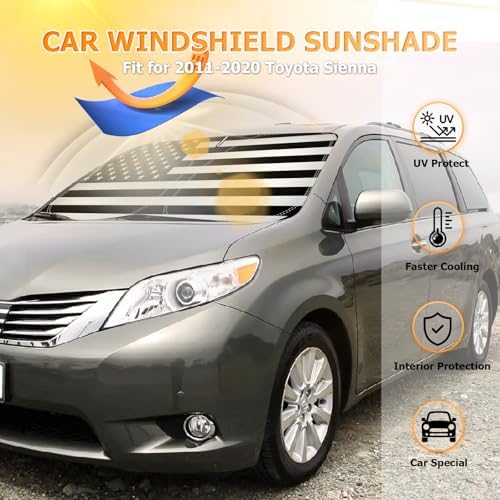 Bestview Windshield Sun Shade Custom Fit for 2011-2020 Toyota Sienna