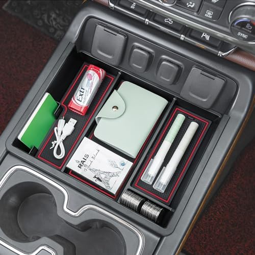 PIMCAR Center Console Organizer Tray Red Trim